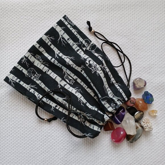 Glow in the Dark Forest Tarot Gemstone Rune Pouch Bag - Picture 10 of 10